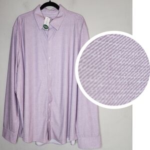 NWT Hawker Rye Knoven Long Sleeve Commuter Shirt Purple Lavender Stretch XXLT
